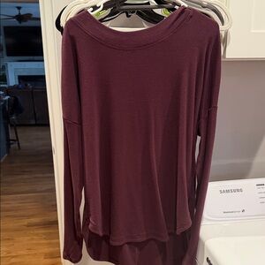 Athleta Maroon Long Sleeve Top